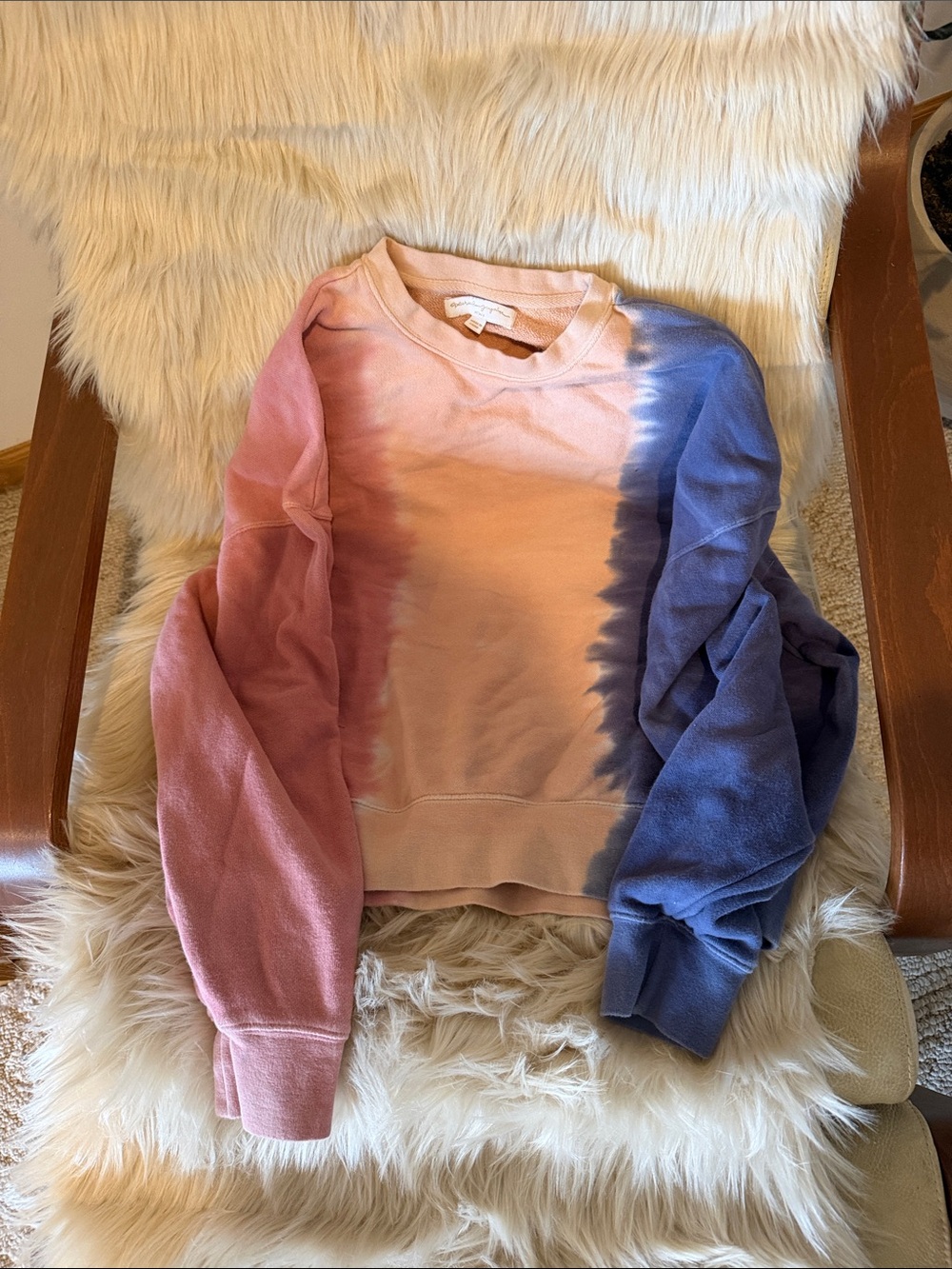Spiritual Gangster Pink & Blue Tie-Dye Crew Neck Sweatshirt
